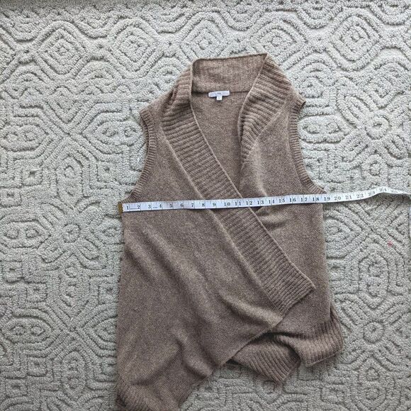 Gap wool blend cascade knit open front lagenlook vest neutral tone Small C1 - Picture 3 of 9